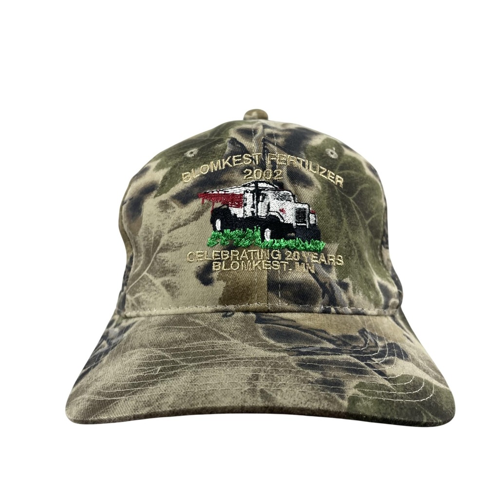 Vintage Blomkest Fertilizer Hat Cap Snap Back One Size Mens‎ Green Camo 2002
